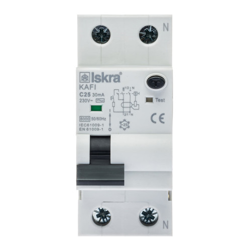 Диференційний вимикач KAFI2 AC 1P+N С25A/0,03 (7) ISKRA