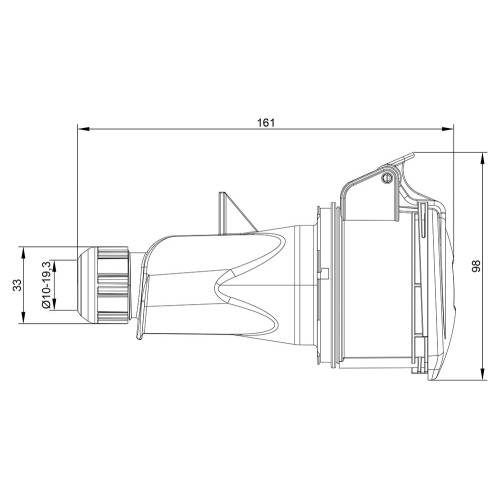 Розетка кабельна силова IDE 16A 415В 3P+N+E IP44 Червоний (3203)