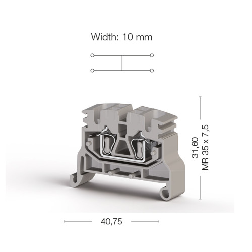 Клемма-мини пружинная MYKR 2.5C 2,5мм серая Klemsan (0.0.0.3.06499)