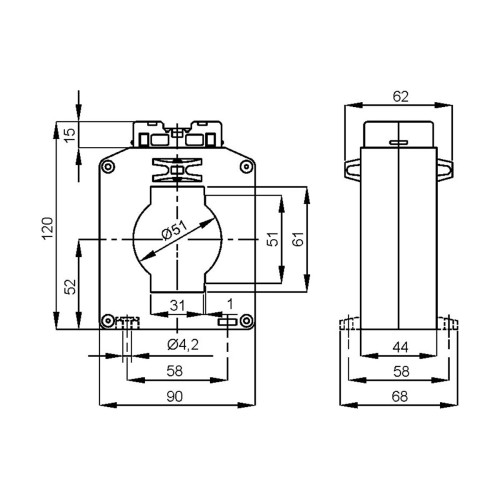 Трансформатор тока защитный 60x30 1500/5A 5P5 Frer (TAT0611K5K05)