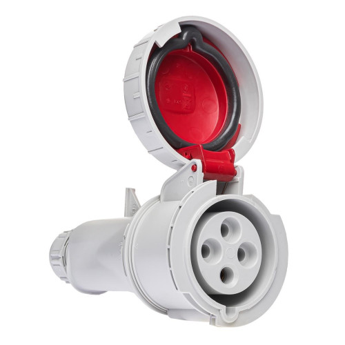 Розетка кабельна силова IDE 32A 415В 3P+E IP67 Червоний (3705)