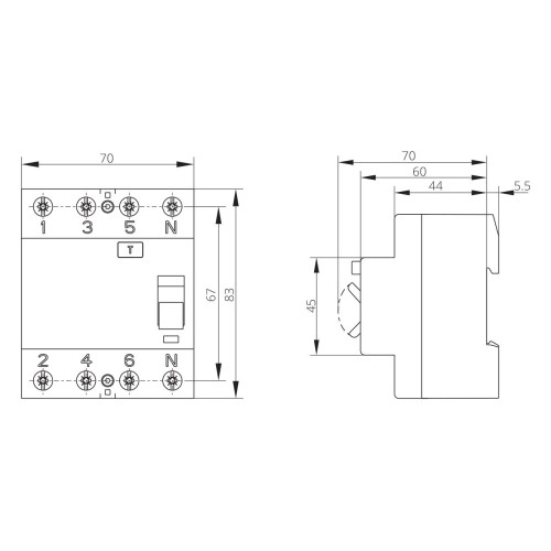 Устройство защитного отключения 40A 3Р+N AC 300 mA ISKRA AFI4 (30105071000)