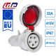 Розетка кабельна силова IDE 32A 415В 3P+N+E IP67 Червоний (3706)