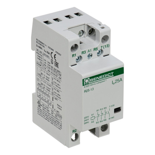Контактор BENEDICT R25-13 25А 1NO + 3NC 230В 50Hz (16512)