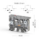 Клемма винтовая со светодиодом под предохранитель 5х20 ASK 2LD 220V DC серая Klemsan (0.0.0.3.51629)