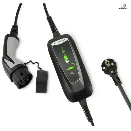 Зарядная станция WS020 Wissenergy Schuko 10-13-16A 230В 3,6 кВт разъем Type 1 + адаптер Type1 - Tesla з кабелем 5 м
