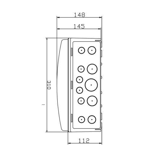 Распределительный щит под розетки IDE 24 модуля 688x310x147мм, IP65 с шинами N и PE (CSN24PT/RR)