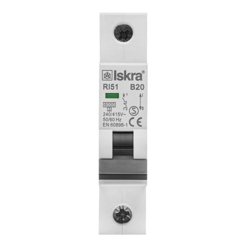 Автоматичний вимикач 20A 1P 6kA B ISKRA RI51B20A (786091009000)