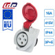 Розетка вбудована похила силова IDE 16A 415В 3P+E IP44 Червоний (3302)