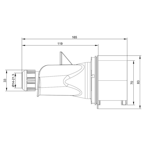 Вилка кабельная IDE 32A 415В 3P+N+E IP44 Красный (3106)