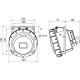 Розетка встроенная наклонная силовая IDE 125A 415В 3P+N+T IP67 Красный (3856)