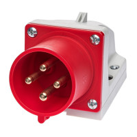 Вилка силова настінна IDE 32A 415В 3P+E IP44 Червоний (3125)