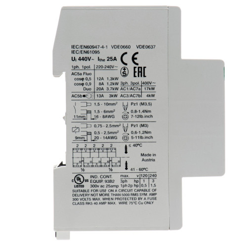 Контактор BENEDICT R25-13 25А 1NO + 3NC 230В 50Hz (16512)