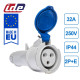 Розетка кабельна силова IDE 32A 250В 2P+E IP44 Синій (2204)