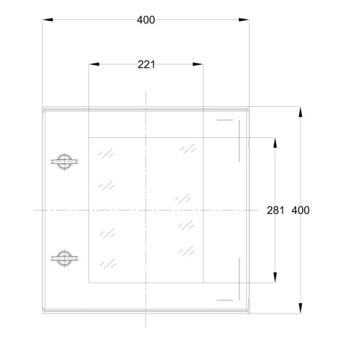 Шкаф из полиэстера IDE 400x400x200 серии GLASS IP66 (POL404020)