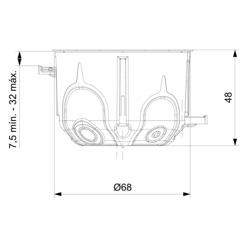 Установча коробка 68x48мм IDE Domos з гвинтами (D70/1K)