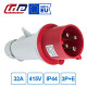 Вилка кабельная IDE 32A 415В 3P+E IP44 Красный (3105)