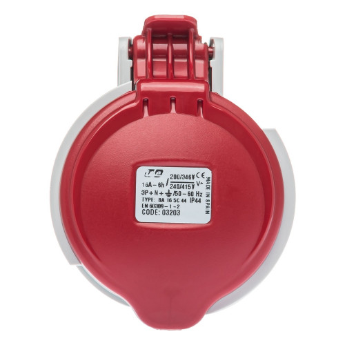 Розетка кабельна силова IDE 16A 415В 3P+N+E IP44 Червоний (3203)