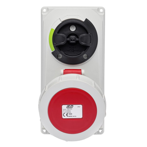 Розетка вбудована силова IDE 32A 415В 3P+E IP66 Червоний (3815)