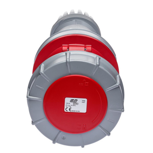 Розетка кабельна силова IDE 125A 415В 3P+N+E IP67 Червоний (3756)