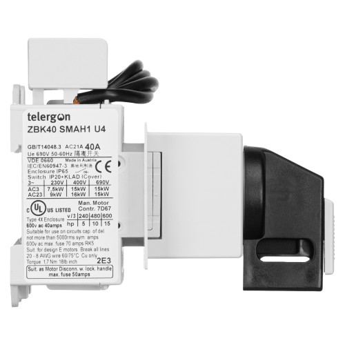 Переключатель нагрузки модульный ZBK с прямой ручкой 4x40A Telergon (ZBK40SMAH1U4)