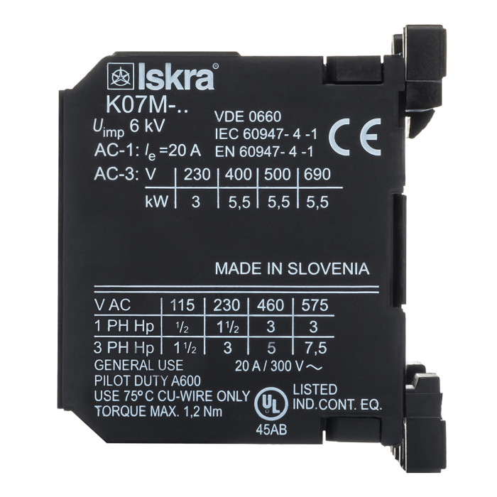 Мініконтактор ISKRA K07M-10 B7, 24V-50/60Hz