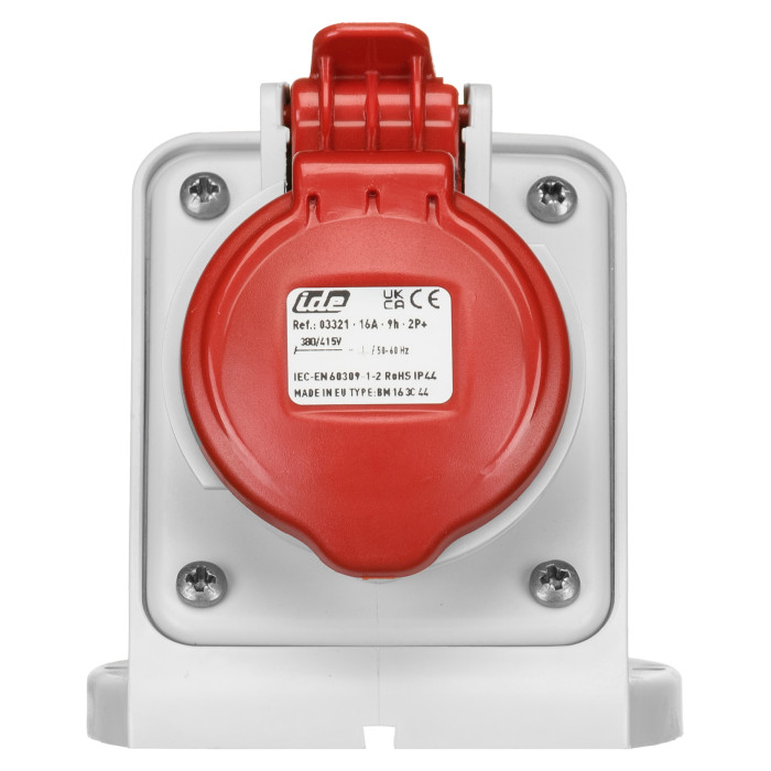 Розетка настінна IDE MUNDIAL 2P+E 16A 380–415V IP44