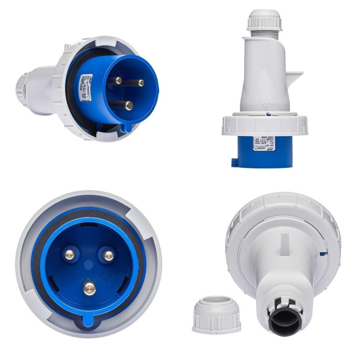 Вилка кабельна IDE MUNDIAL 2P+E 32A 200–250V IP66-67