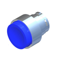 Виступаюча кнопка без фіксації, блакитна, металевий корпус 30mm COMEPI