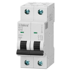 Модульний автоматичний вимикач ISKRA RI72 2P C10A 10kA