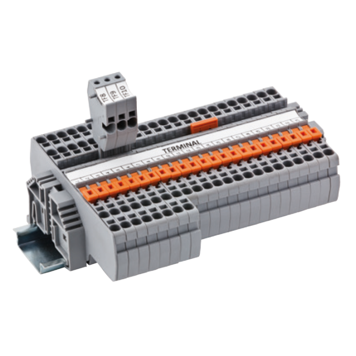 Клема Klemsan PYK 2,5-M2FT дворівнева 2.5 мм сіра з заземленням