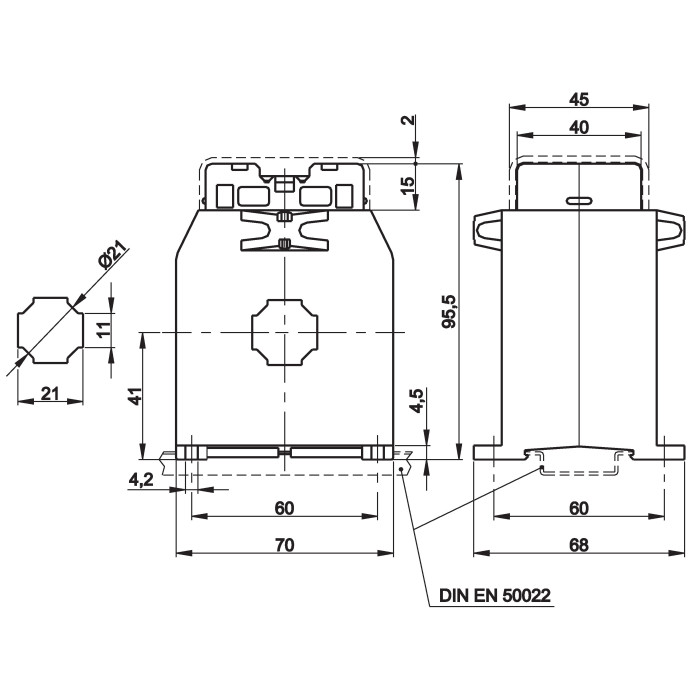 Трансформатор струму високоточний FRER TAC040 120A 20×10 120/5