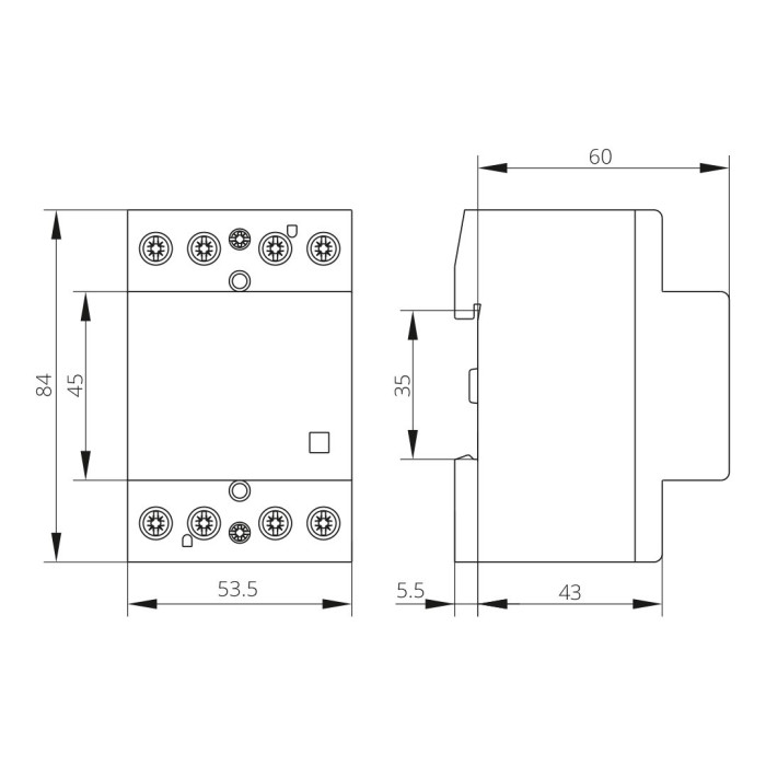 Модульний контактор ISKRA IKA 63A 230V AC/DC 3NO+1NC