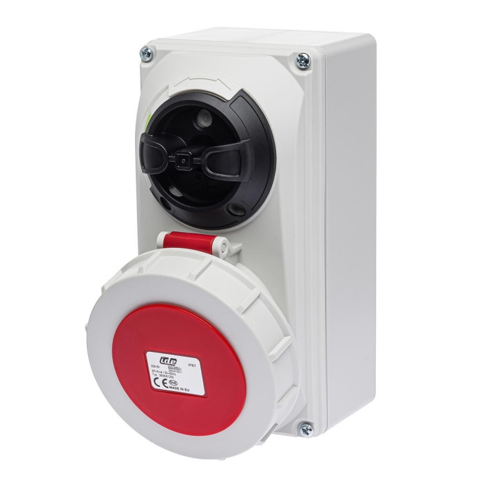 Розетка настінна з механічним блокуванням IDE MUNDIAL 3P+N+E 32A 200/346–240/415V IP67