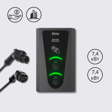 Зарядна станція 2-портова Smart Wall 7,4+7,4 кВт з кабелем Тype 1 (1Ф) + з кабелем Тype 2 (1Ф) 5м SW214-C1-C2 Octa Energy