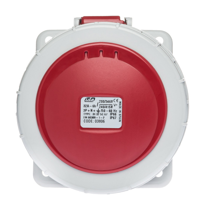 Розетка вбудована похила IDE MUNDIAL 5P 32A 220V IP66-69