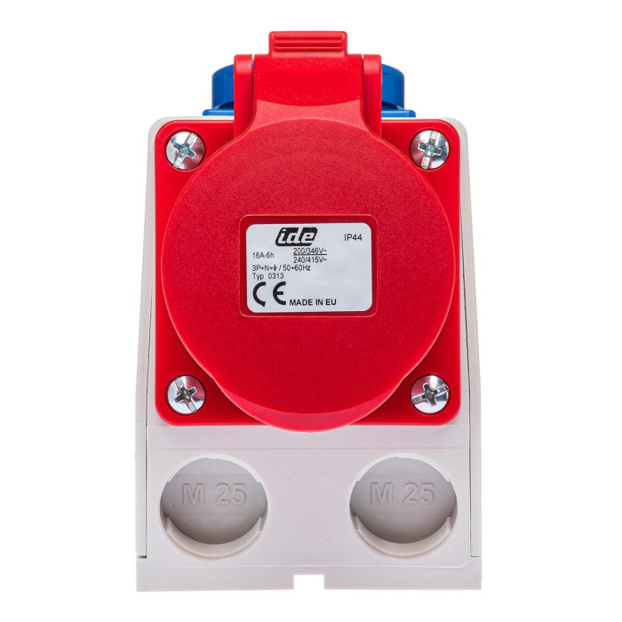 Розетка комбінована IDE SCHUKO 2P+E/3P+N+E 16A 200/346–240/415V IP44