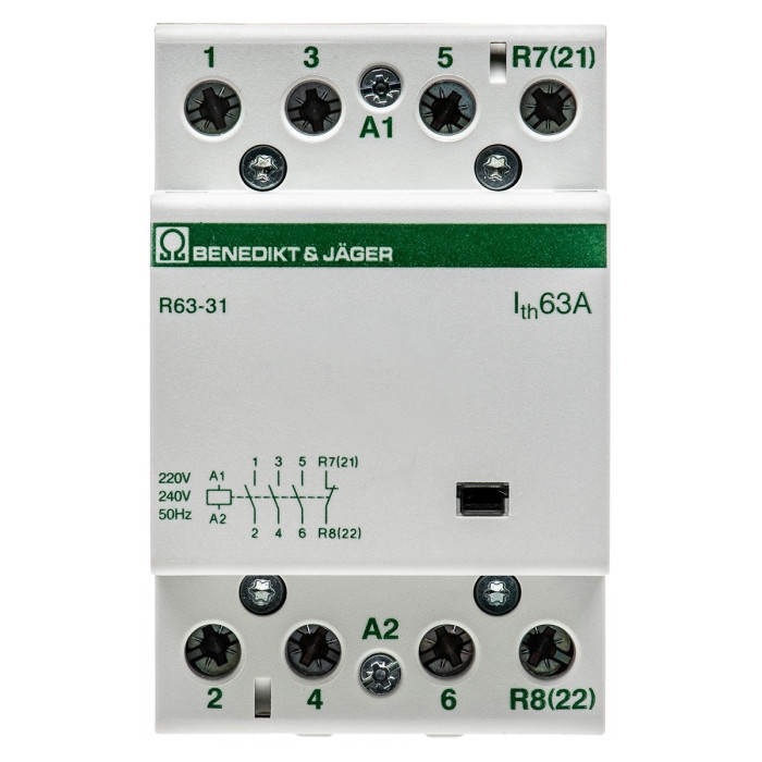 Модульний контактор Benedict R63 63A 220-240