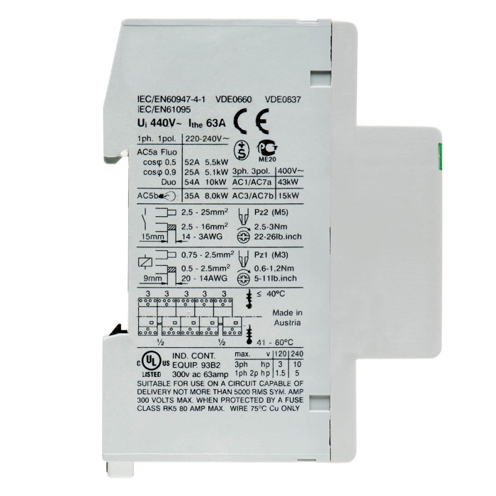 Модульний контактор Benedict R63 63A 220-240