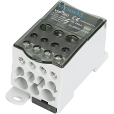 Розподільчий блок Vector VS VJB-250 на DIN-рейку, 250A, вх.1×35-120mm, вих.5×2.5-16, 4×2.5-10, 2×6-35mm