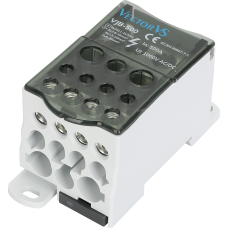 Розподільчий блок Vector VS VJB-500 на DIN-рейку, 500A, вх.8×24х1-2×20х1, вих.5×2.5-16, 4×2.5-10, 2×6-35mm