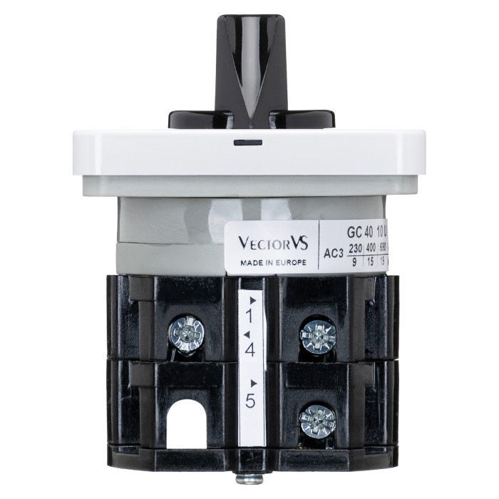 Кулачковий перемикач Vector VS GC 40A 3P схема 10 (0-1)