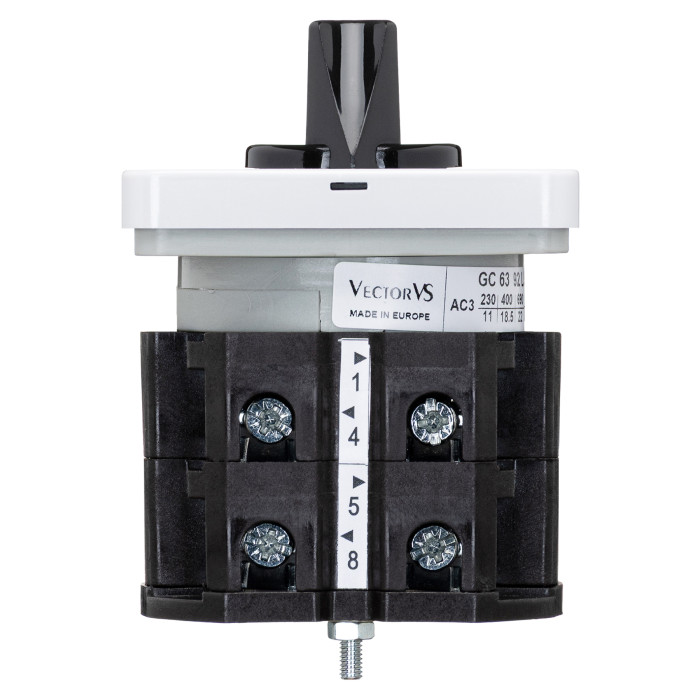 Кулачковий перемикач Vector VS GC 63A 4P схема 92 (0-1)
