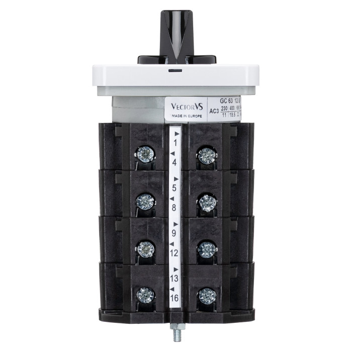 Кулачковий перемикач Vector VS GC 63A схема 12 (0-Y-Δ)