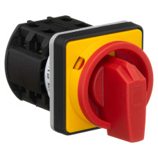 Кулачковий перемикач Vector VS GC 25A 2P схема 91 (0-1) жовто-червоний