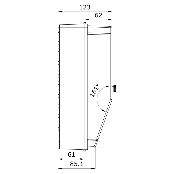 Настінний корпус для сил. розеток IDE PRYMA 1×9 MOD 284×222х122mm IP67 з шинами N+PE