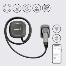 Зарядна станція Pulsar Max Wallbox 32А 3Ф 400В 22 кВт чорна з роз'ємом Тype 2 з кабелем 7м PLP4-M-0-2-4-9-002