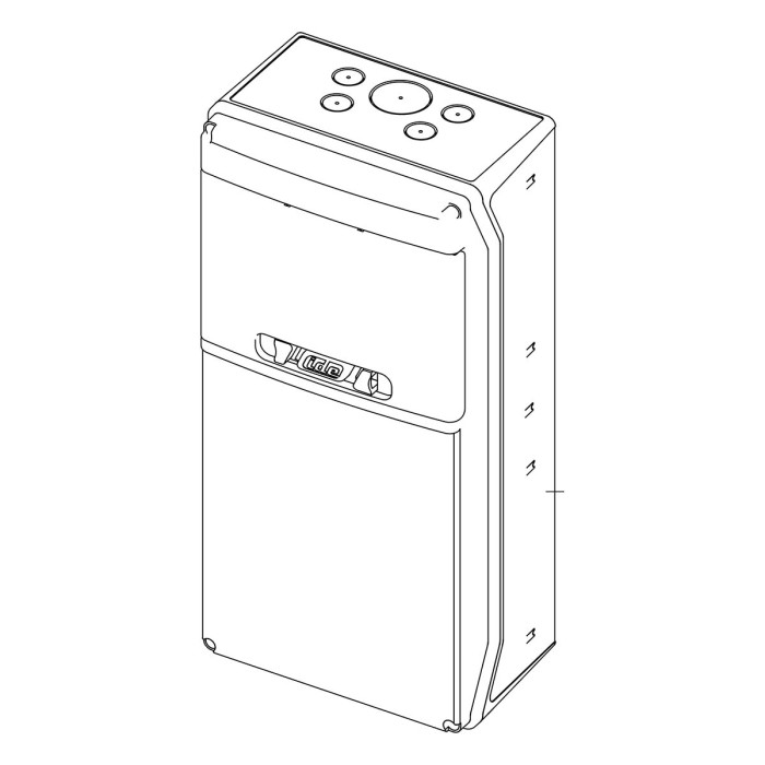 Настінний корпус для сил. розеток IDE STAR 1×9 MOD 436×210x137mm, IP65 з шинами N+PE