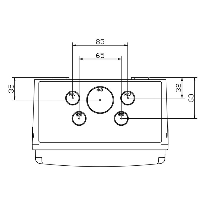Настінний корпус для сил. розеток IDE STAR 1×9 MOD 436×210x137mm, IP65 з шинами N+PE