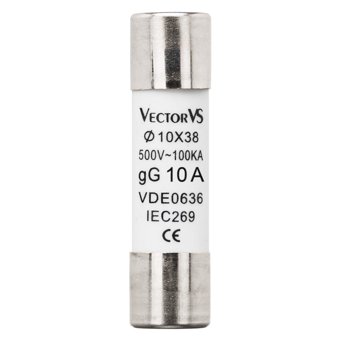 Запобіжник циліндричний Vector VS GENESIS 10x38 10A 500V AC